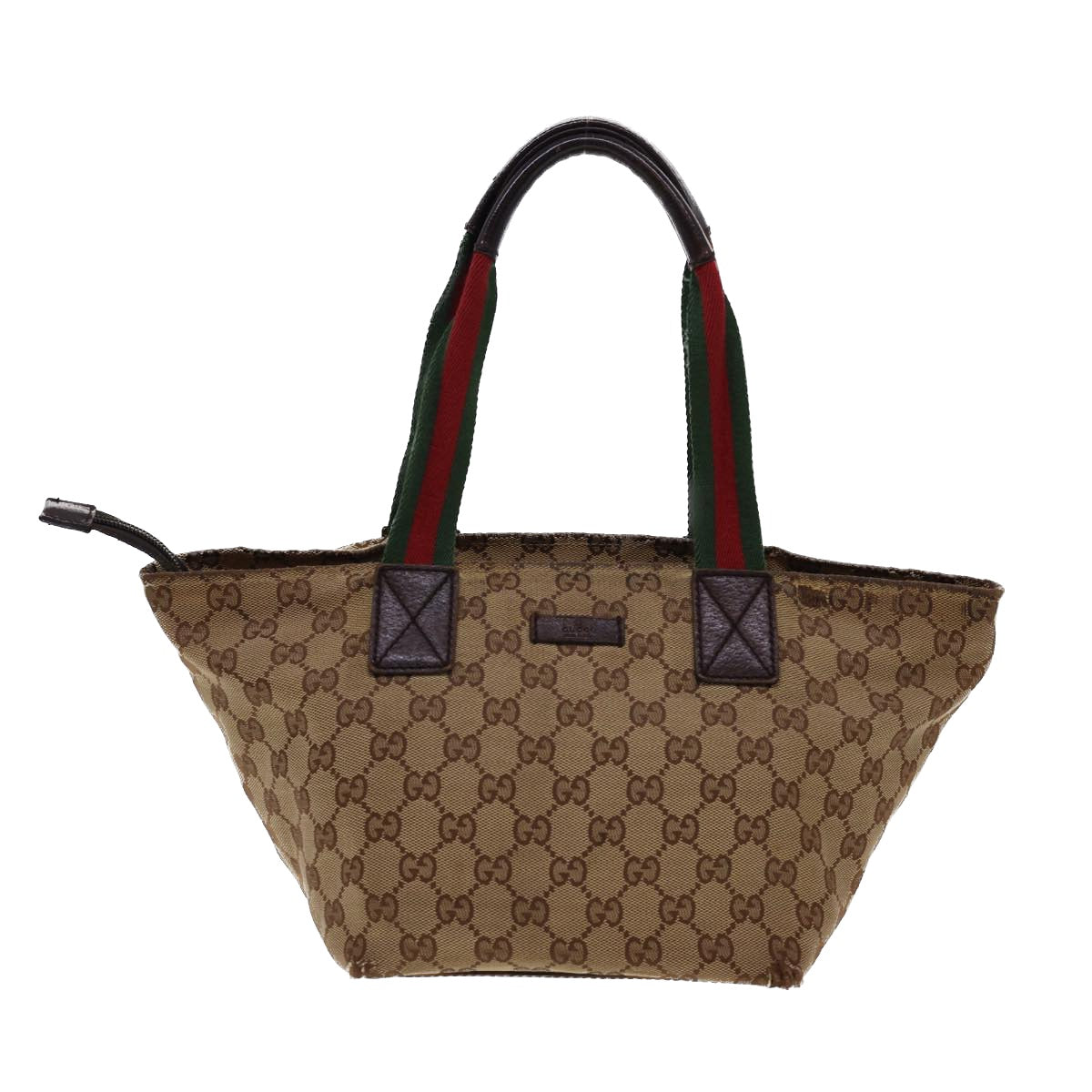 GUCCI GG Canvas Web Sherry Line Tote Bag Beige Red Green 131228 rd4865
