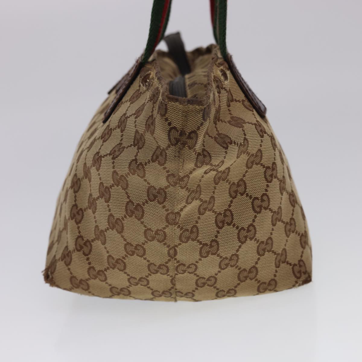GUCCI GG Canvas Web Sherry Line Tote Bag Beige Red Green 131228 rd4865