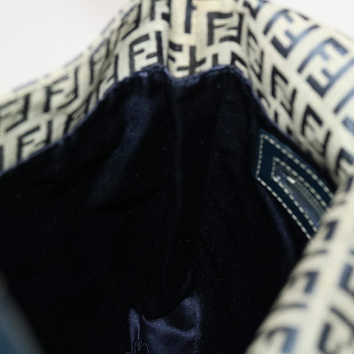 FENDI Zucchino Canvas Mamma bucket Shoulder Bag Navy 2390.26730.018 rd4873