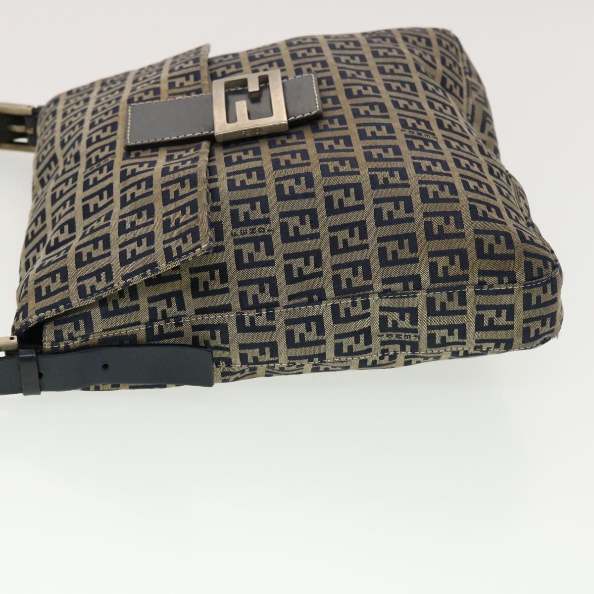 FENDI Zucchino Canvas Mamma bucket Shoulder Bag Navy 2390.26730.018 rd4873