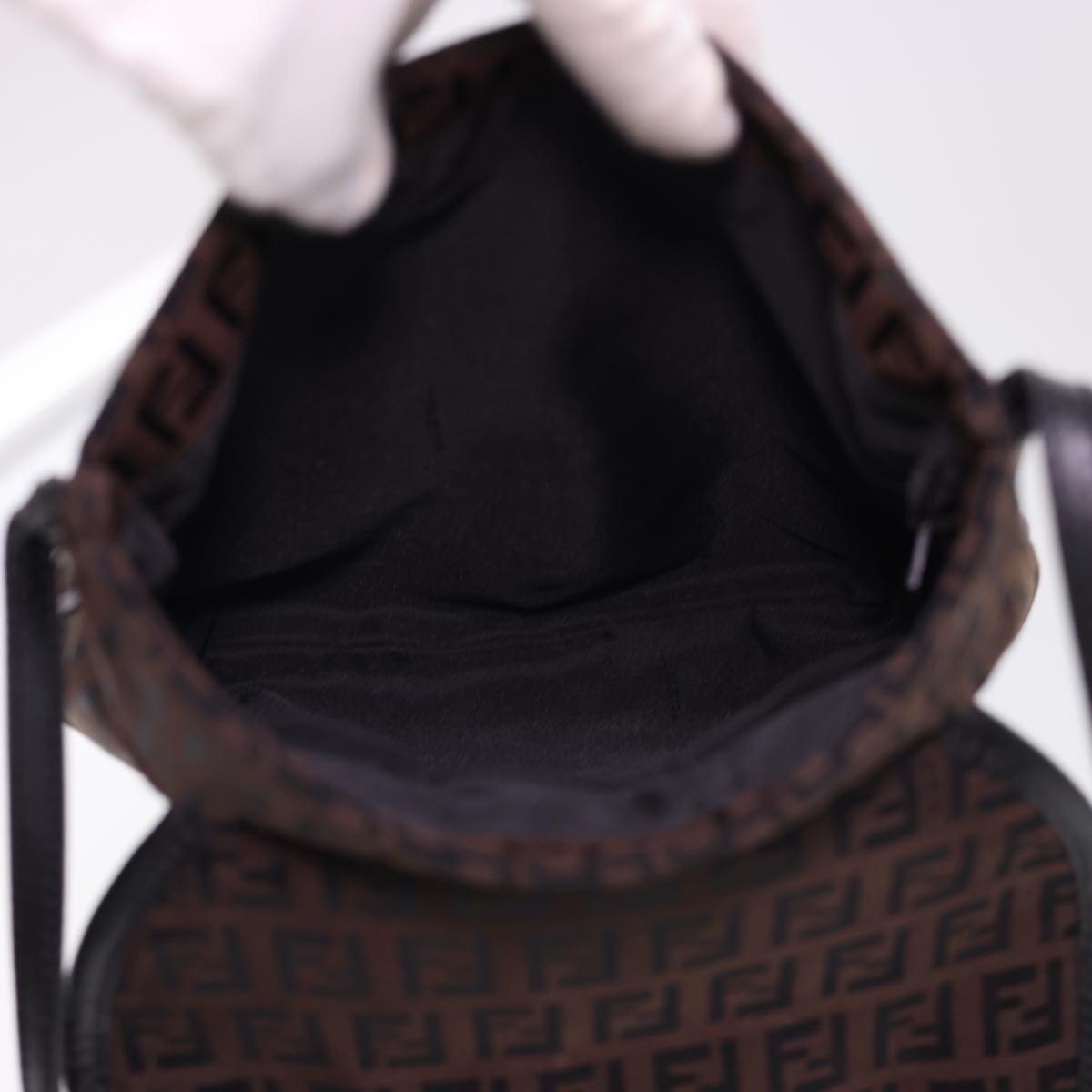 FENDI Zucchino Canvas Shoulder Bag Brown 2354/8BT052/JQ5/039 rd4875