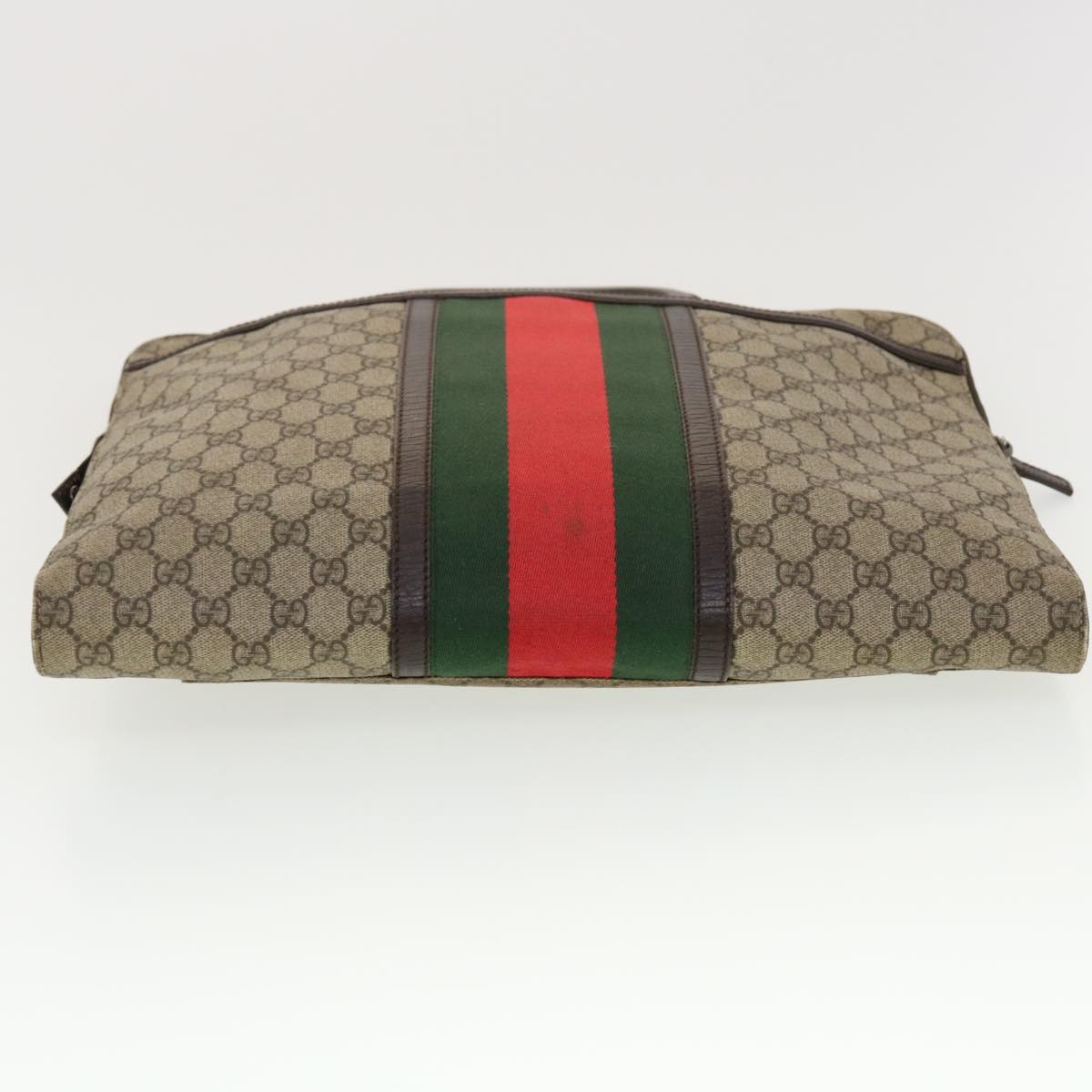 GUCCI GG Canvas Web Sherry Line Hand Bag Beige Red Green 152604 rd4886