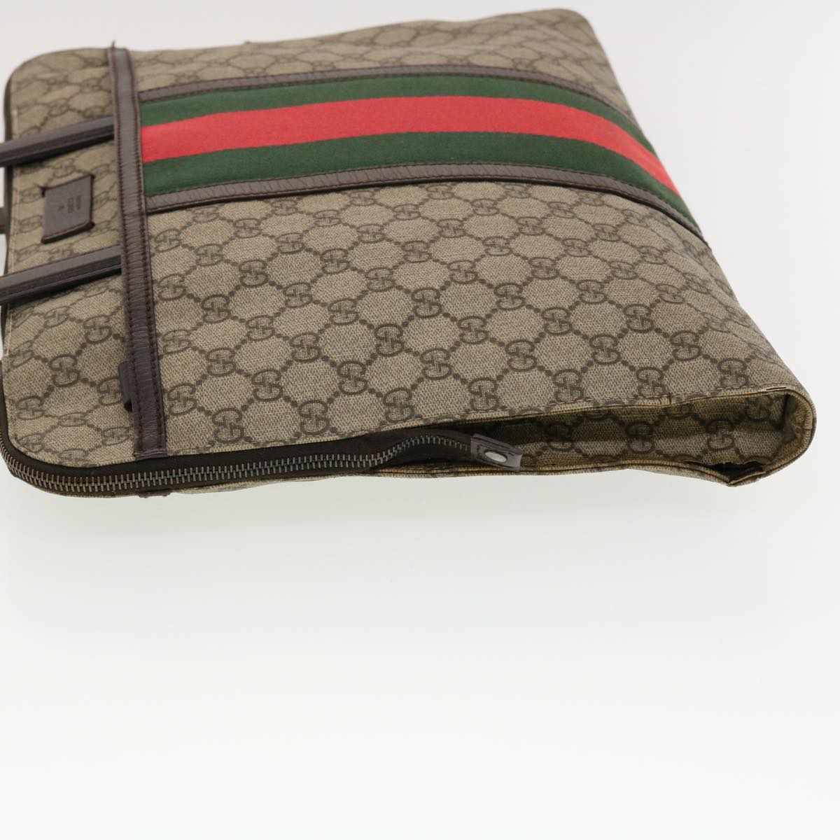 GUCCI GG Canvas Web Sherry Line Hand Bag Beige Red Green 152604 rd4886