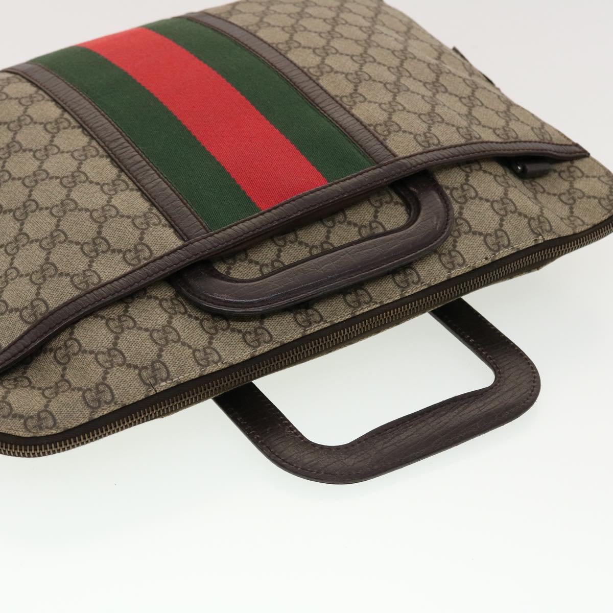 GUCCI GG Canvas Web Sherry Line Hand Bag Beige Red Green 152604 rd4886