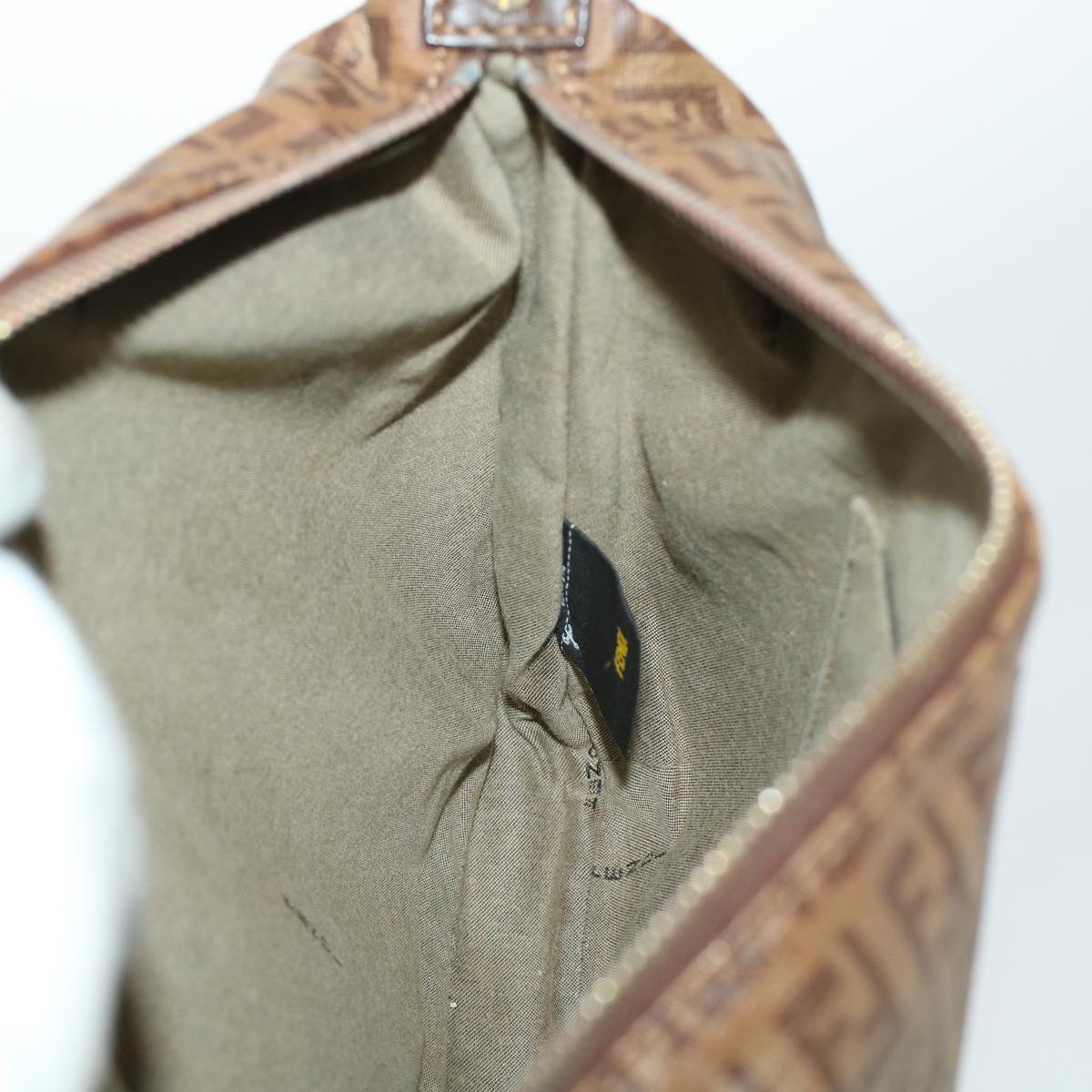 FENDI Zucchino Canvas Shoulder Bag Brown 8BT206-FB5 129-2580 rd4934