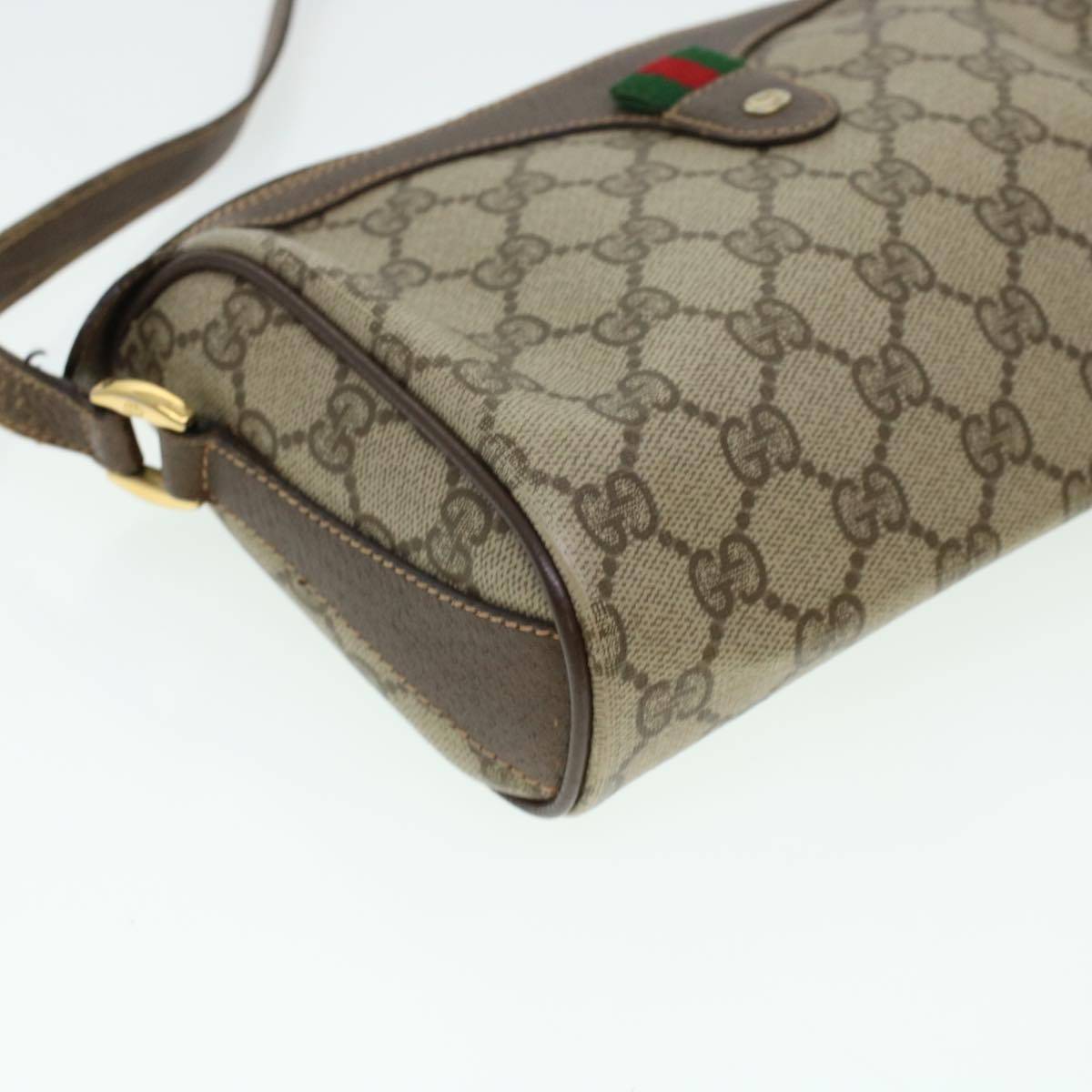 GUCCI GG Canvas Web Sherry Line Shoulder Bag Beige Red 89.02.018 rd4964