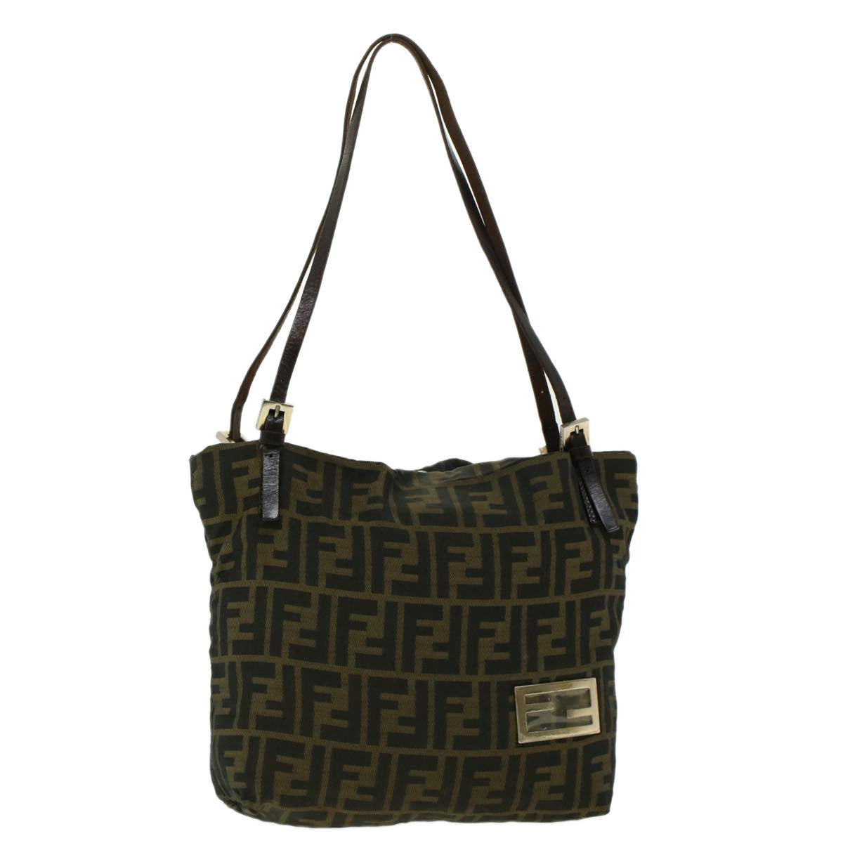 FENDI Zucca Canvas Shoulder Bag Black Brown 2228-26633-008 rd4980