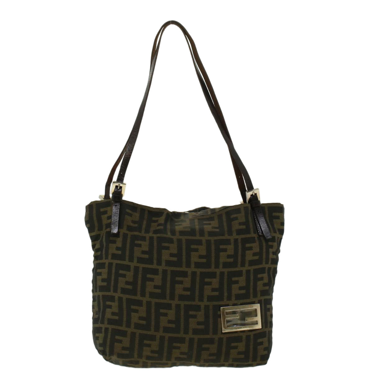 FENDI Zucca Canvas Shoulder Bag Black Brown 2228-26633-008 rd4980