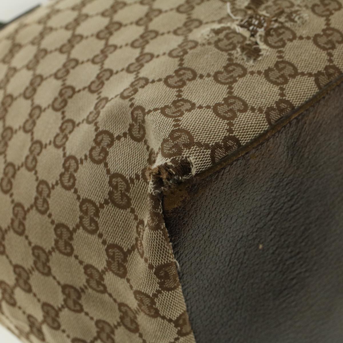 GUCCI GG Canvas Web Sherry Line Tote Bag Beige Red Green 131231 rd5000