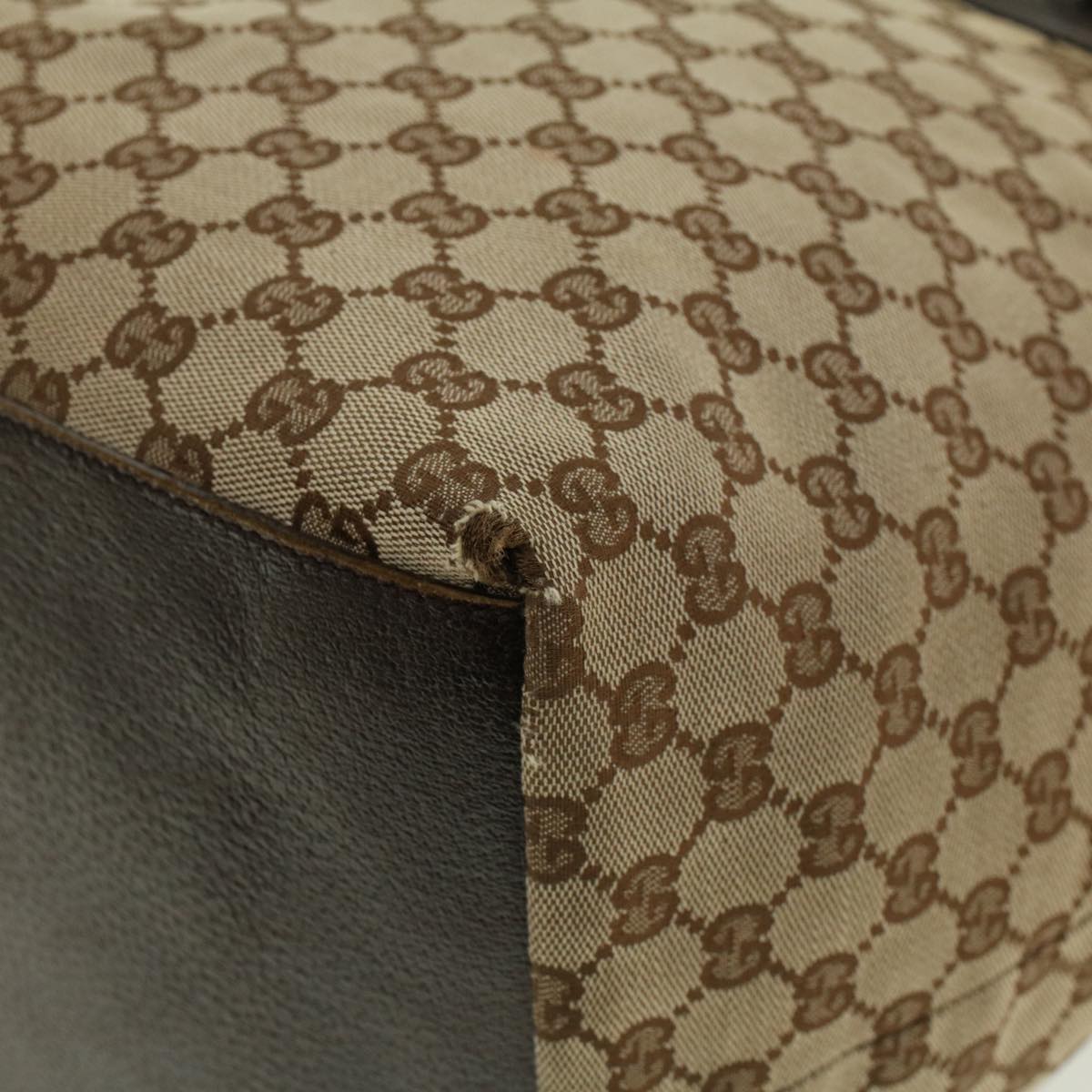 GUCCI GG Canvas Web Sherry Line Tote Bag Beige Red Green 131231 rd5000