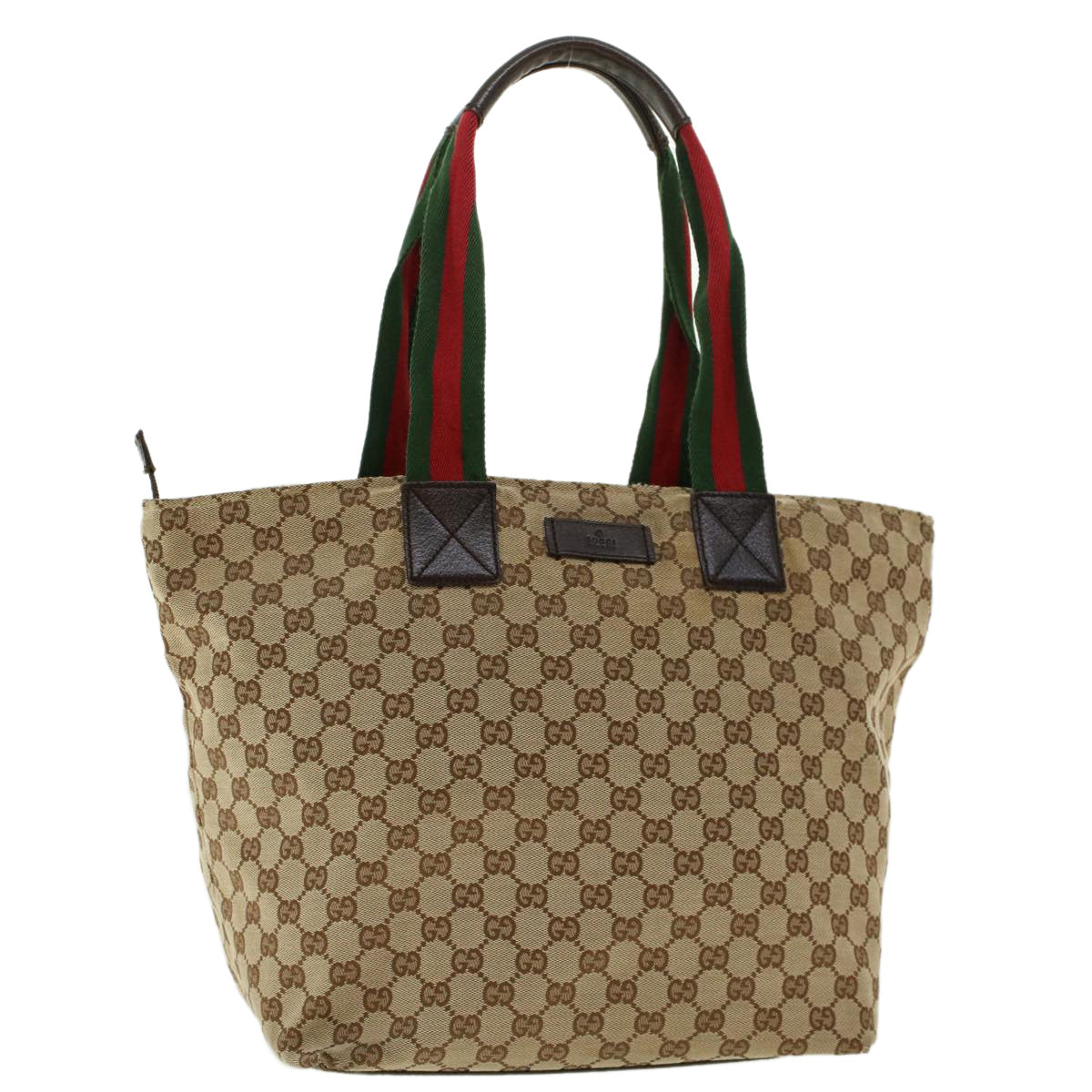 GUCCI GG Canvas Web Sherry Line Tote Bag Beige Red Green 131231 rd5000
