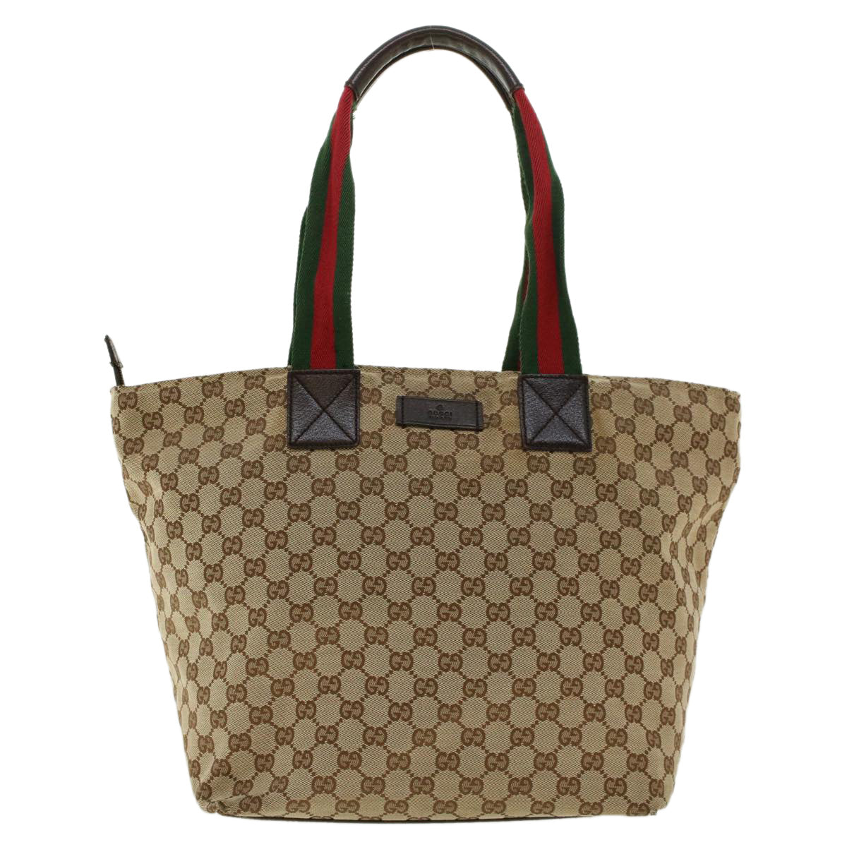 GUCCI GG Canvas Web Sherry Line Tote Bag Beige Red Green 131231 rd5000