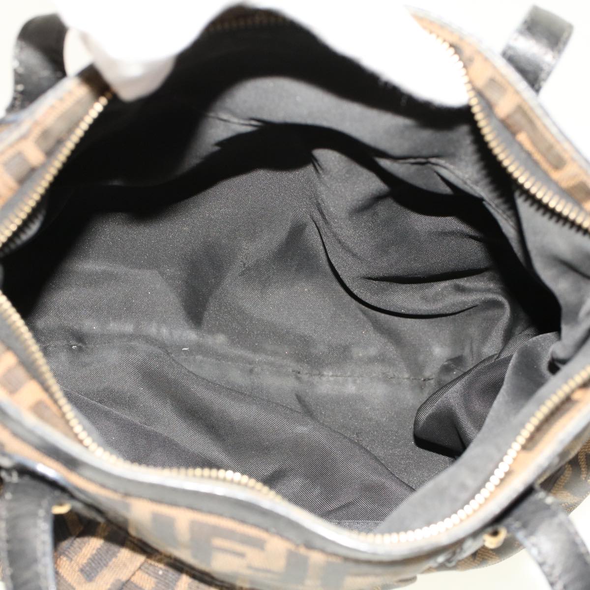 FENDI Zucca Canvas Shoulder Bag Black Brown rd5025