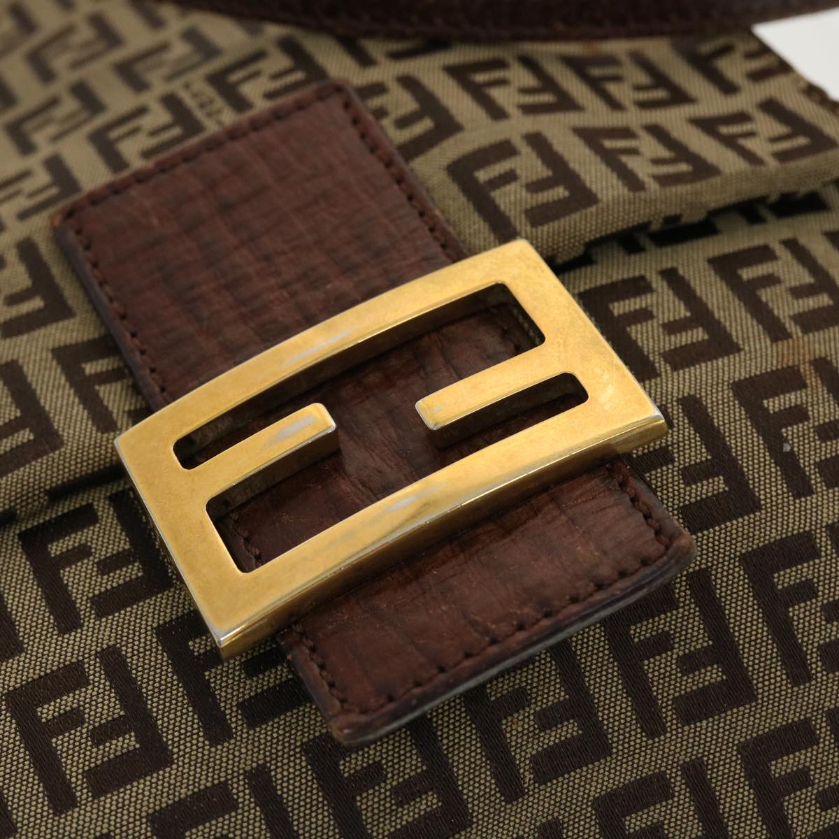 FENDI Zucchino Canvas Shoulder Bag Brown 2228-8BT075-TN9069 rd5064