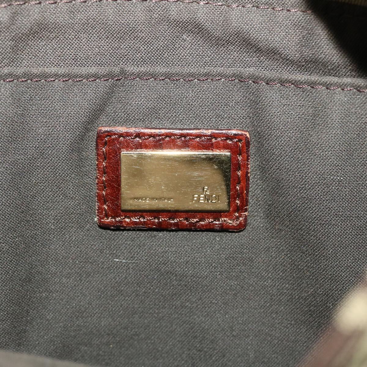 FENDI Zucchino Canvas Shoulder Bag Brown 2228-8BT075-TN9069 rd5064
