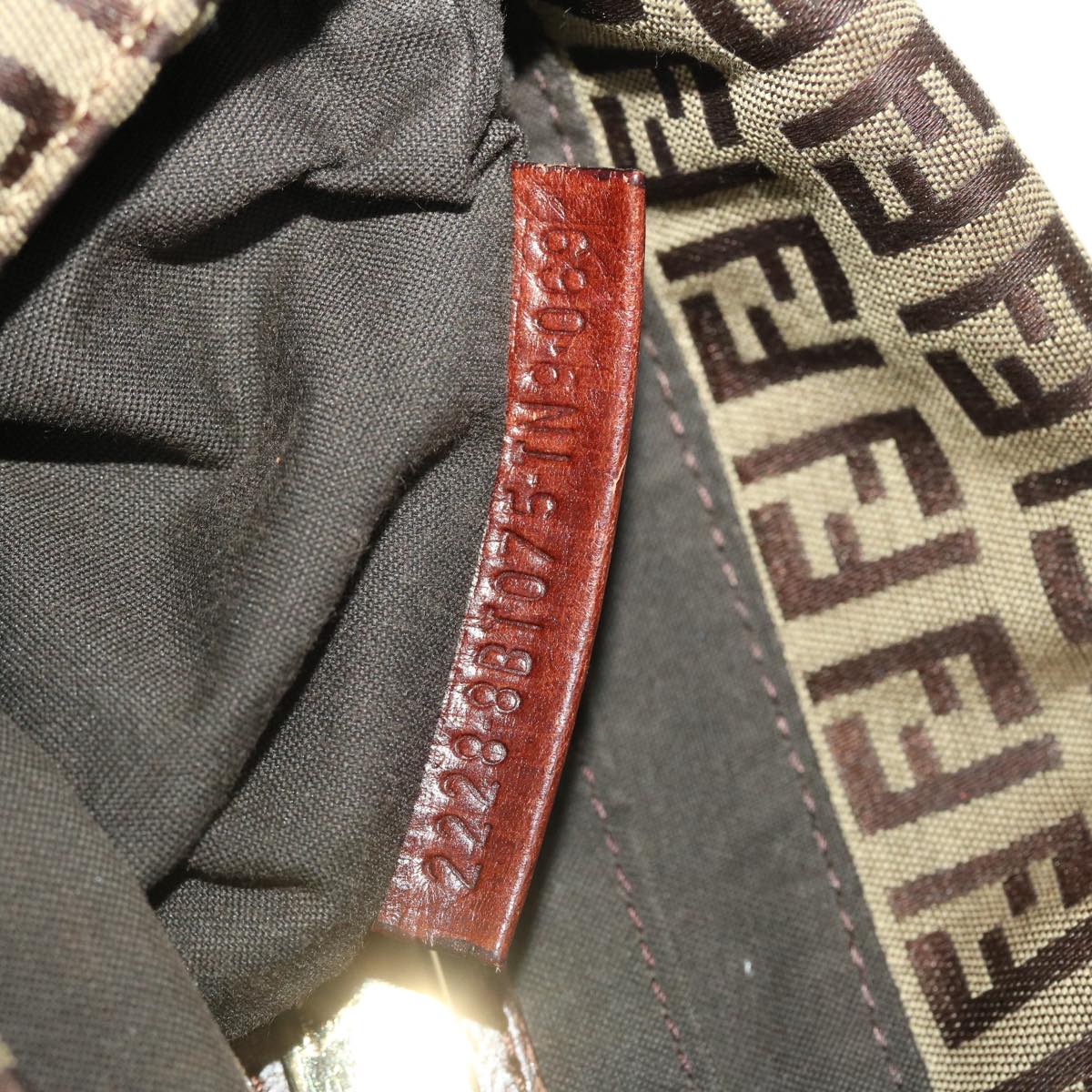 FENDI Zucchino Canvas Shoulder Bag Brown 2228-8BT075-TN9069 rd5064