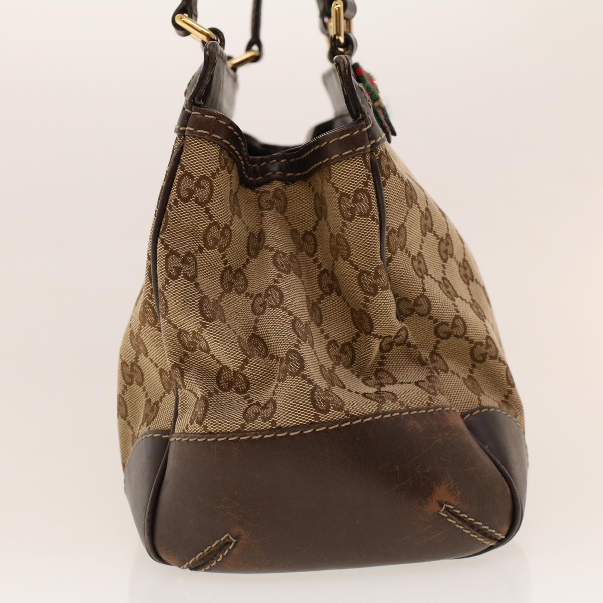 GUCCI GG Canvas Web Sherry Line Tote Bag Beige Green Red 257063 rd5144