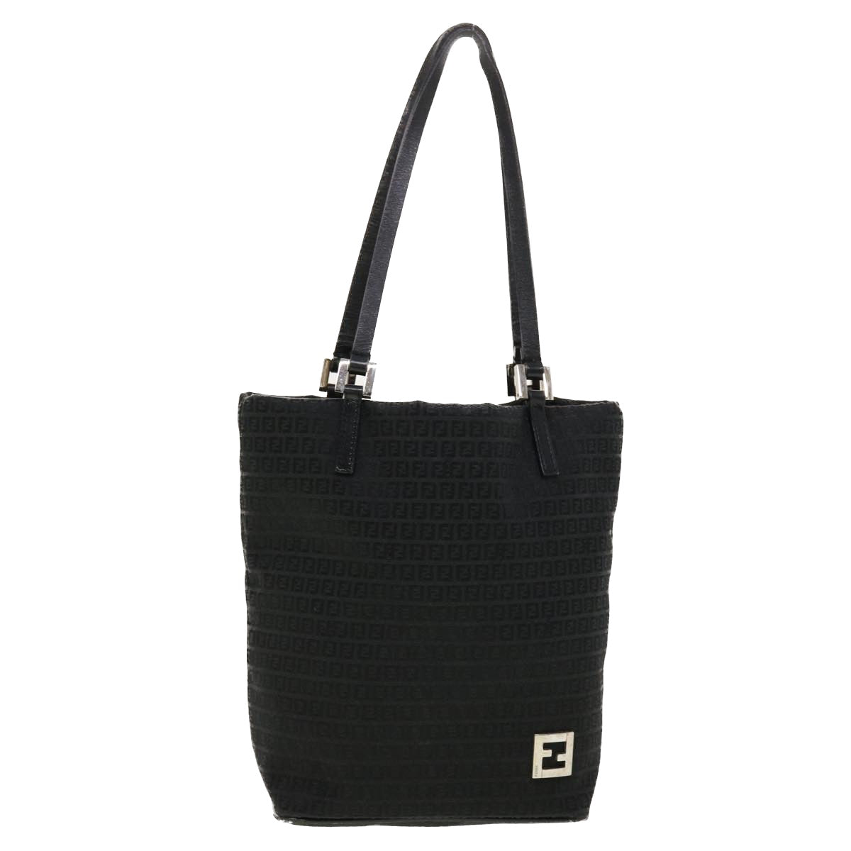 FENDI Zucchino Canvas Tote Bag Black 2415-8BH051-029 rd5147