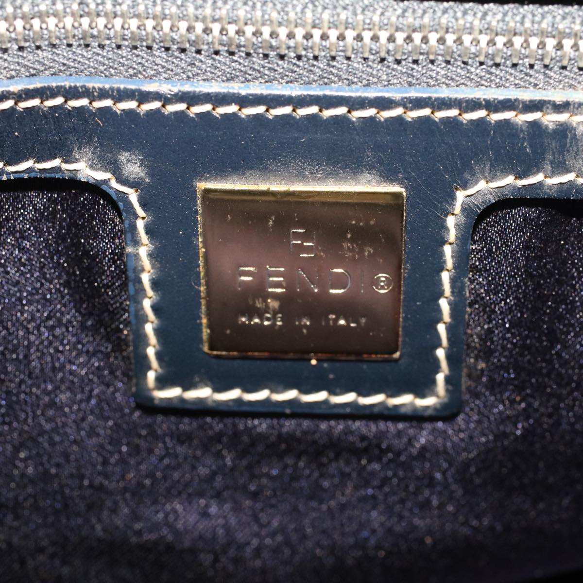 FENDI Zucchino Canvas Tote Bag Navy 2262-16457-018 rd5151