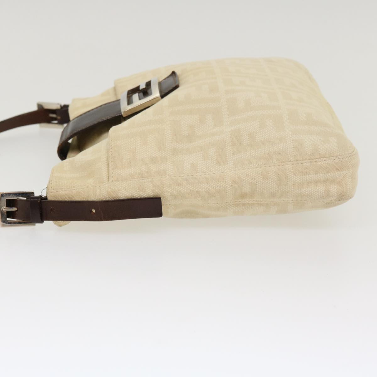 FENDI Zucca Canvas Mamma Baguette Shoulder Bag Beige 2211 26727 008 rd5152