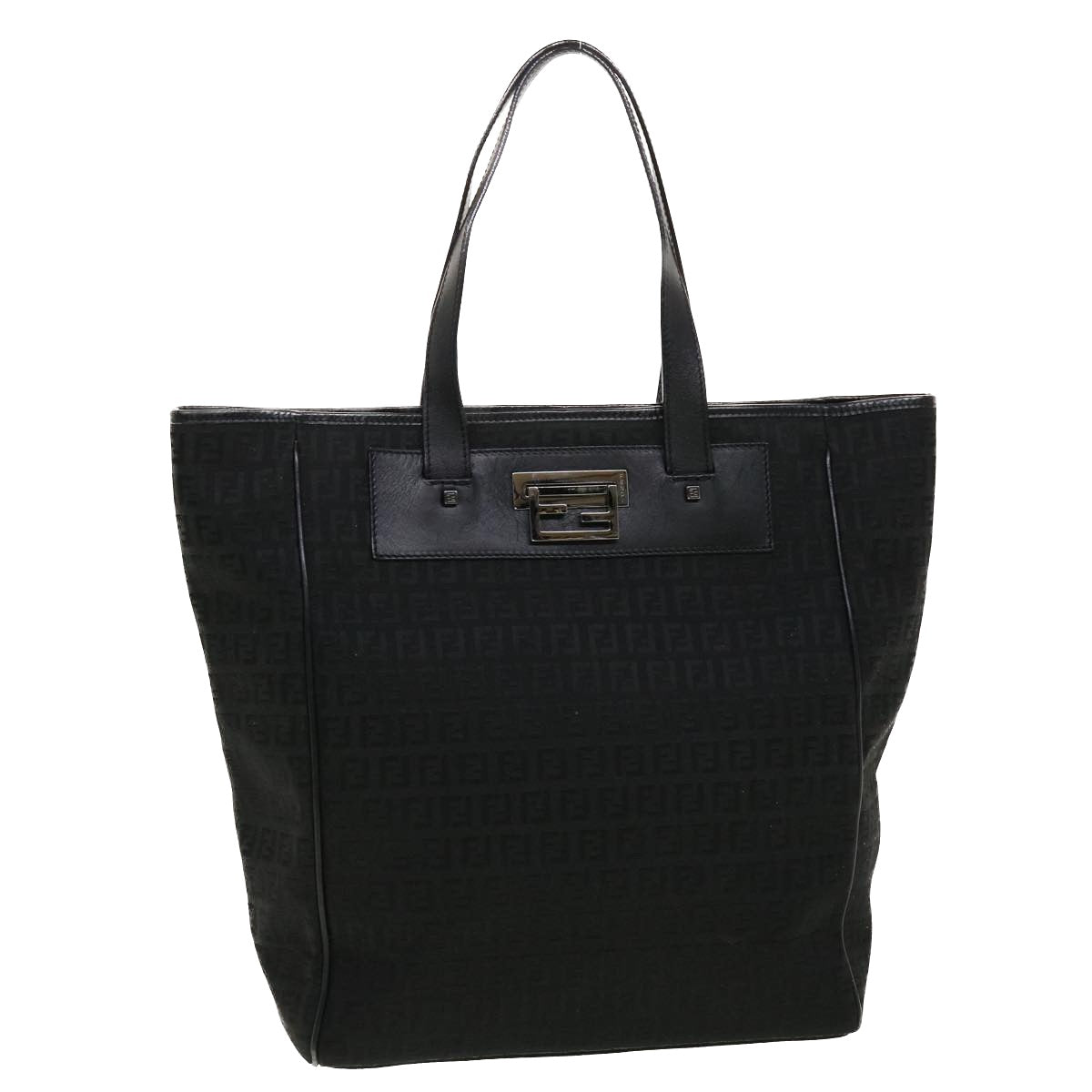 FENDI Zucchino Canvas Tote Bag Black rd5163
