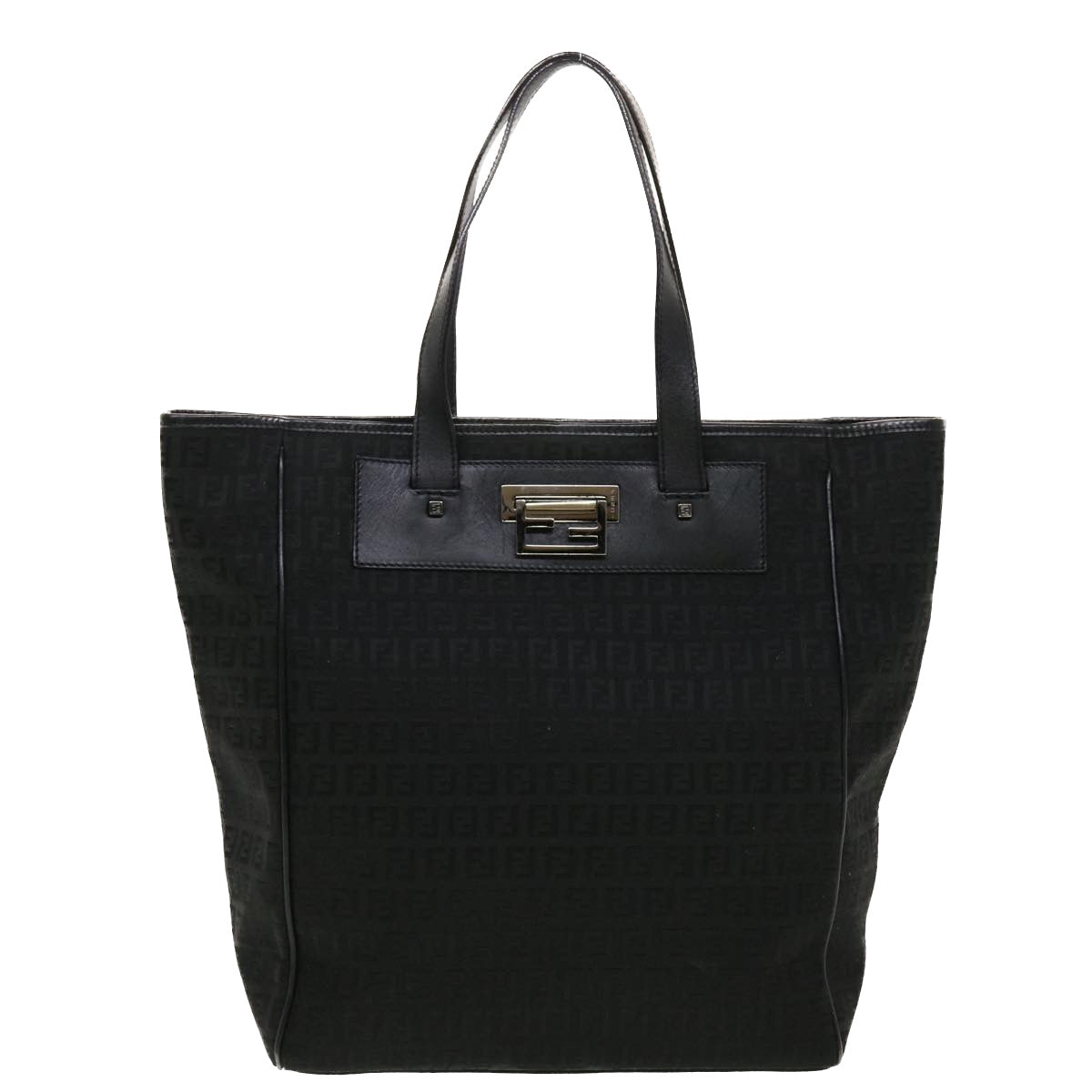 FENDI Zucchino Canvas Tote Bag Black rd5163