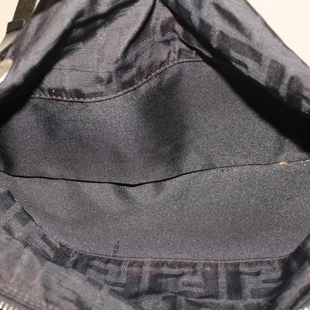 FENDI Zucca Canvas Shoulder Bag Black 222826619 rd5166