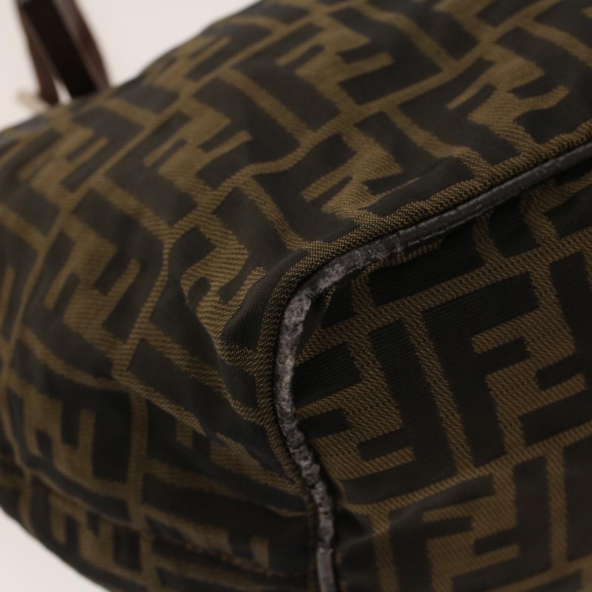 FENDI Zucca Canvas Hand Bag Black Brown 2220-26635-98 rd5177