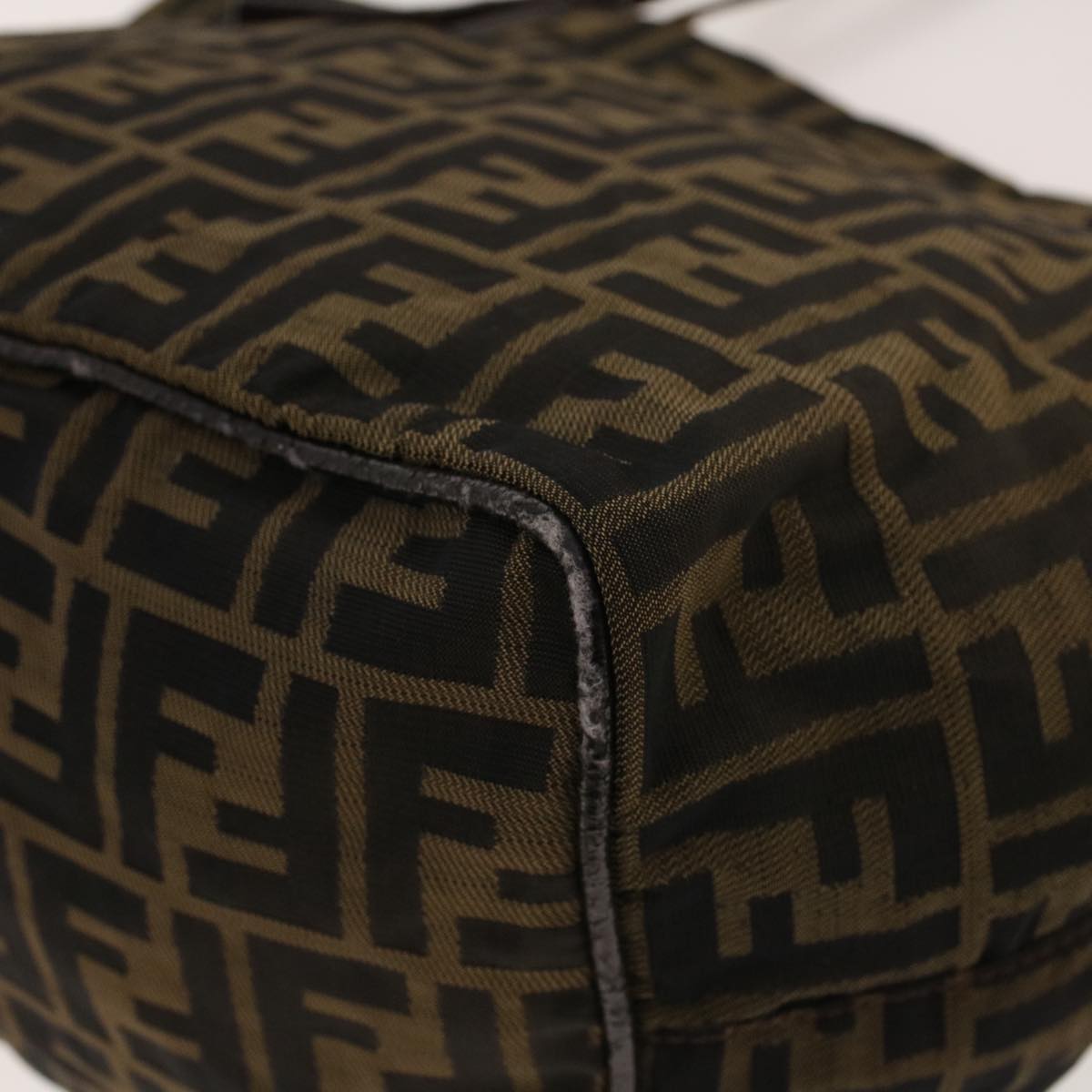FENDI Zucca Canvas Hand Bag Black Brown 2220-26635-98 rd5177