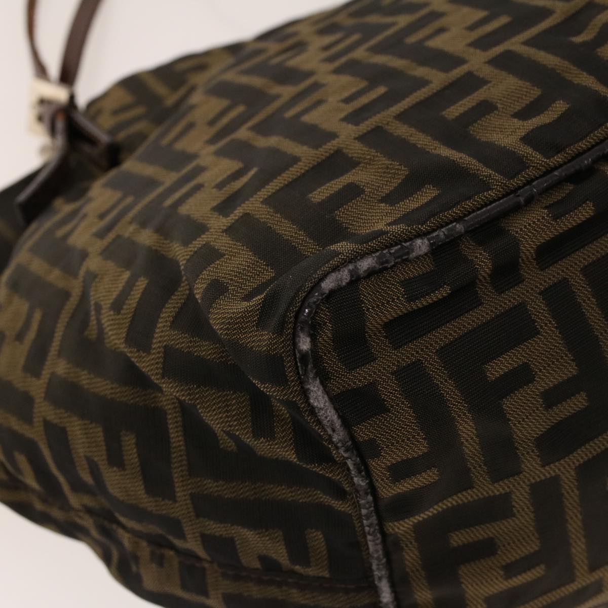 FENDI Zucca Canvas Hand Bag Black Brown 2220-26635-98 rd5177