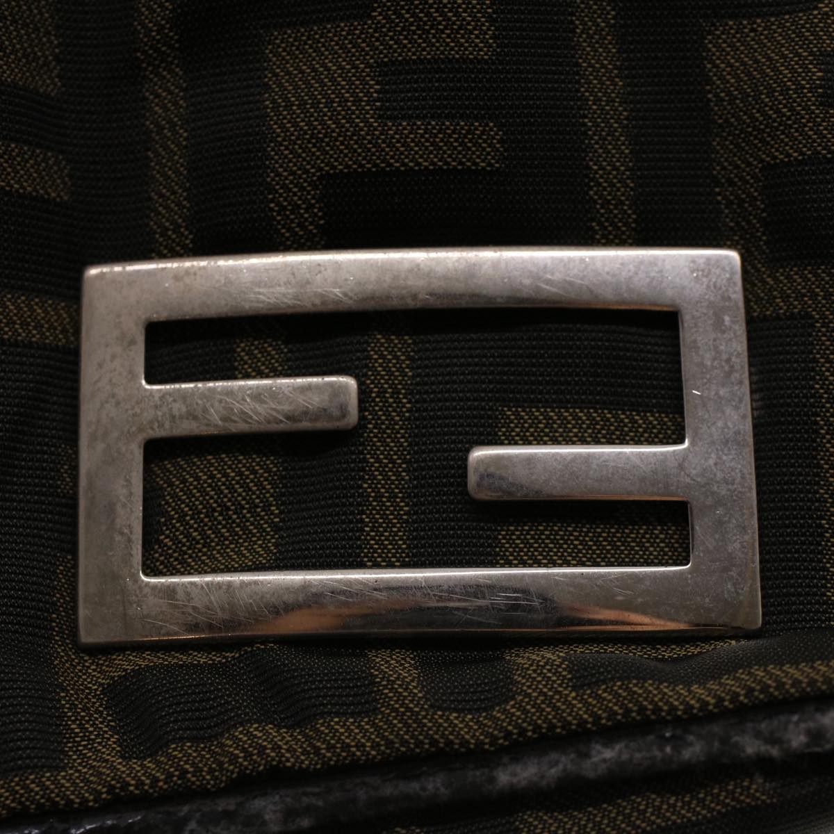 FENDI Zucca Canvas Hand Bag Black Brown 2220-26635-98 rd5177