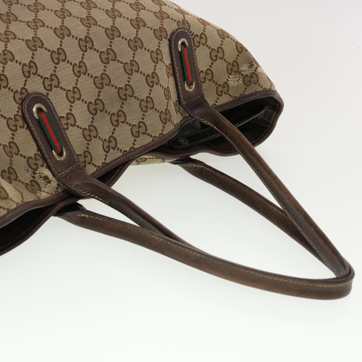 GUCCI GG Canvas Web Sherry Line Hand Bag 2Set Beige Black Red Green rd5182