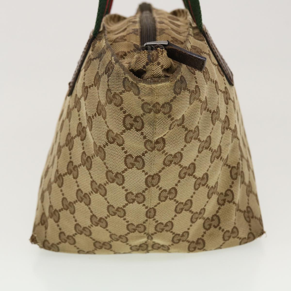 GUCCI GG Canvas Web Sherry Line Tote Bag Beige Red Green 131228 rd5205