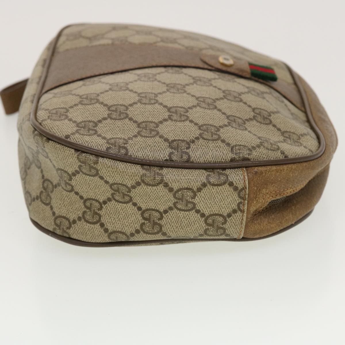 GUCCI GG Canvas Web Sherry Line Clutch Bag Beige Red Green 89.01.034 rd5247