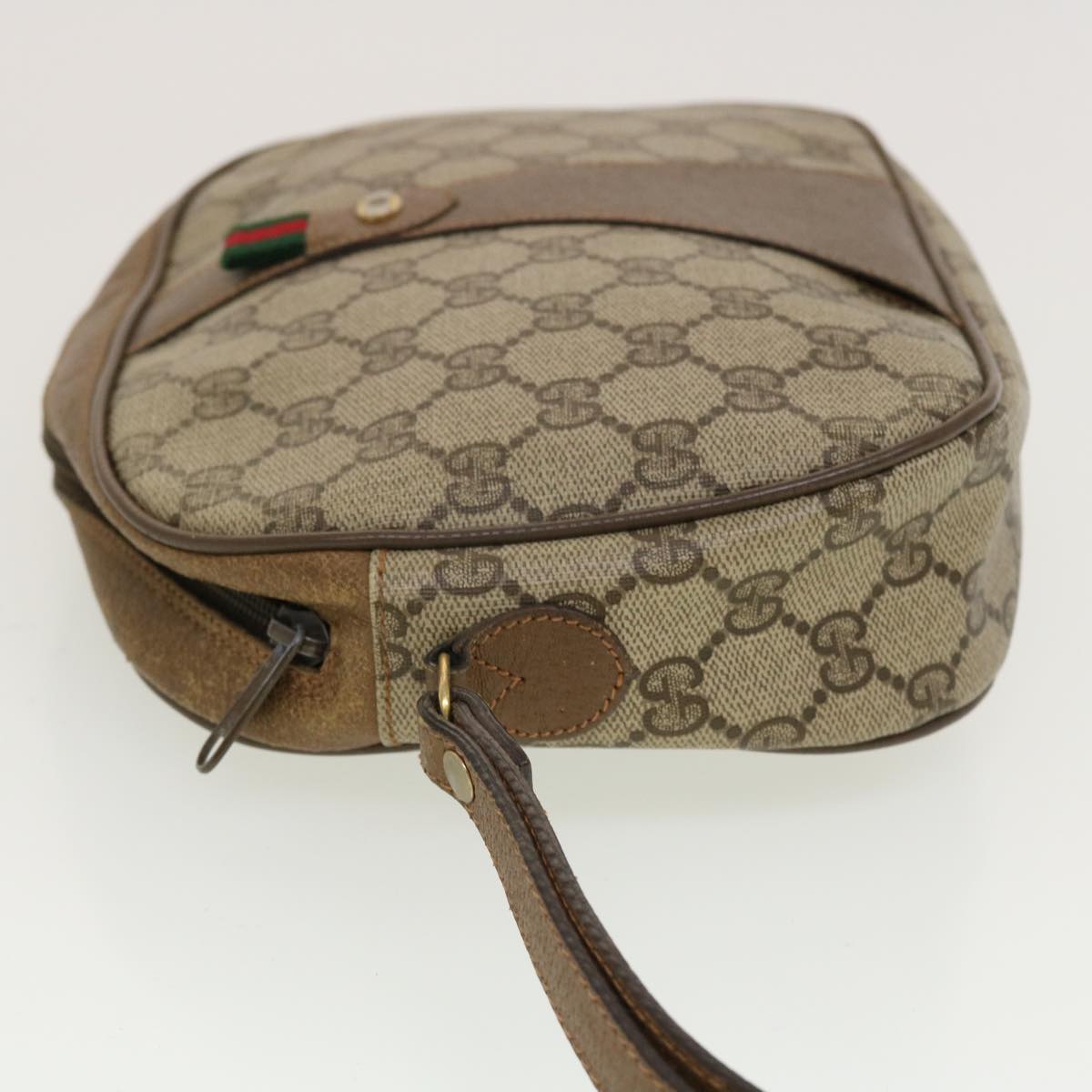 GUCCI GG Canvas Web Sherry Line Clutch Bag Beige Red Green 89.01.034 rd5247