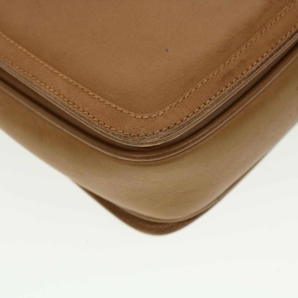 GUCCI Web Sherry Line Shoulder Bag Leather Brown Red Green rd5248