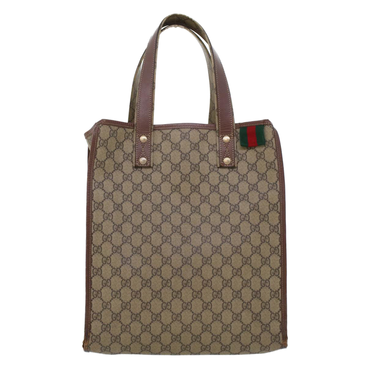 GUCCI GG Canvas Web Sherry Line Tote Bag Beige Red Green 211135 rd5255