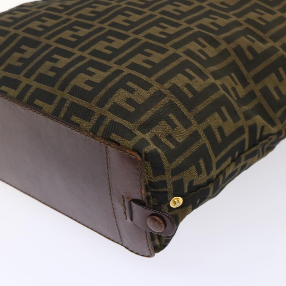FENDI Zucca Canvas Tote Bag Nylon Brown Black rd5437