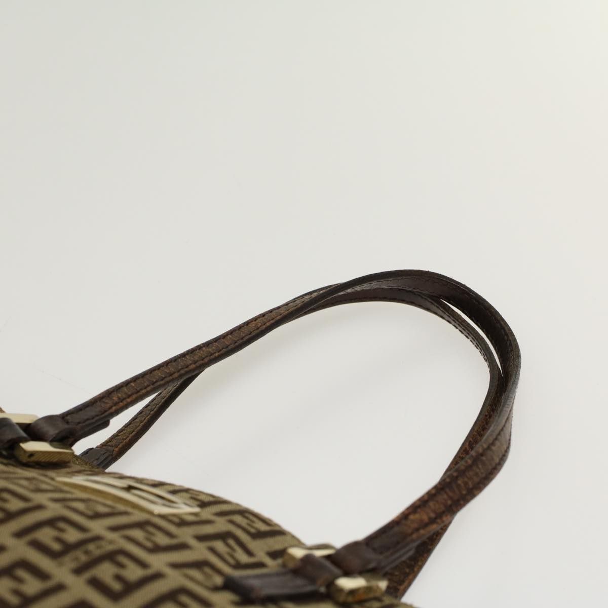 FENDI Zucchino Canvas Tote Bag Brown rd5439