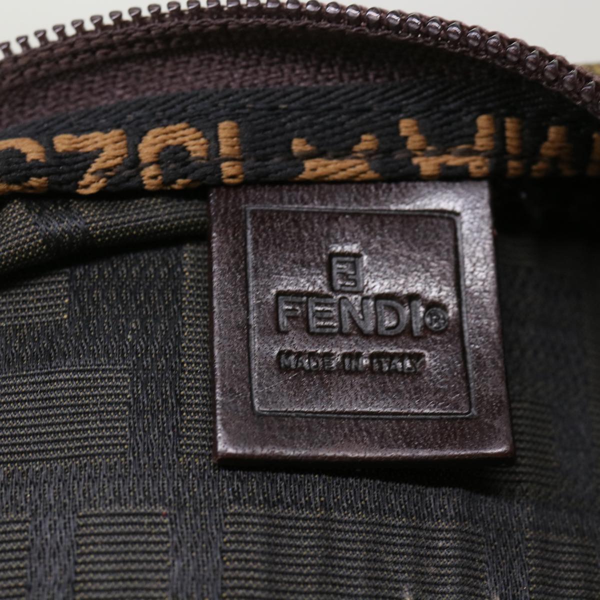 FENDI Zucca Canvas Tote Bag Nylon Brown Black rd5453