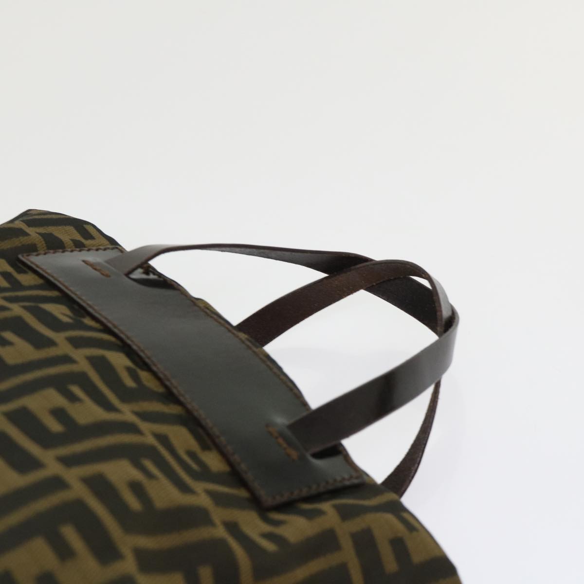 FENDI Zucca Canvas Tote Bag Nylon Brown Black rd5453