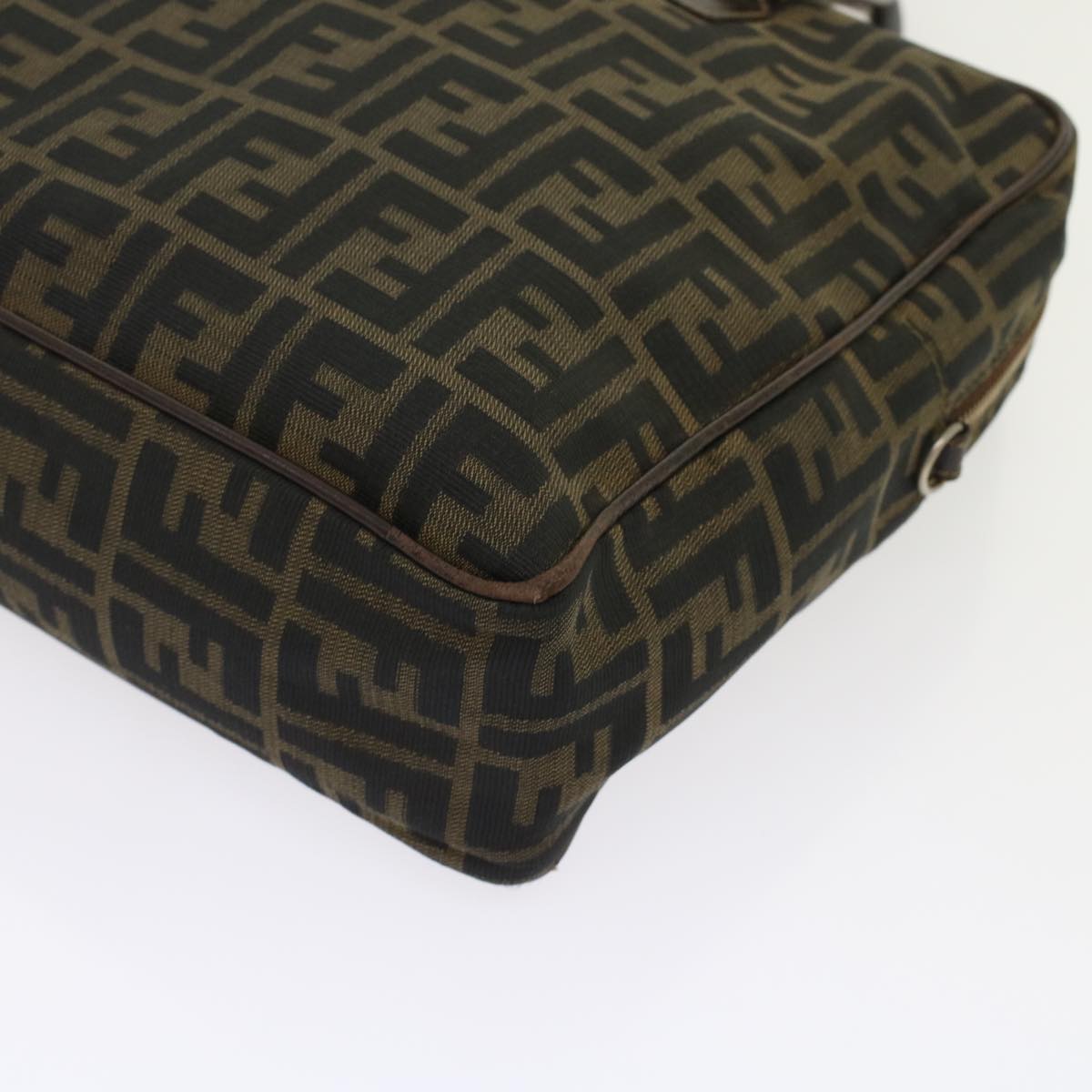 FENDI Zucca Canvas Hand Bag Black Brown rd5604