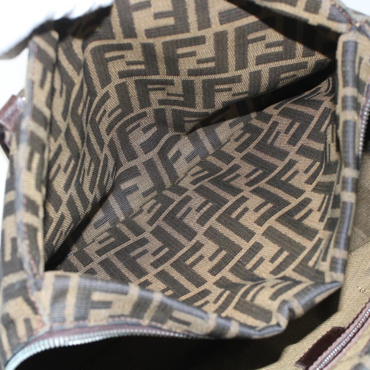 FENDI Zucca Canvas Hand Bag 2way Black Brown rd5605