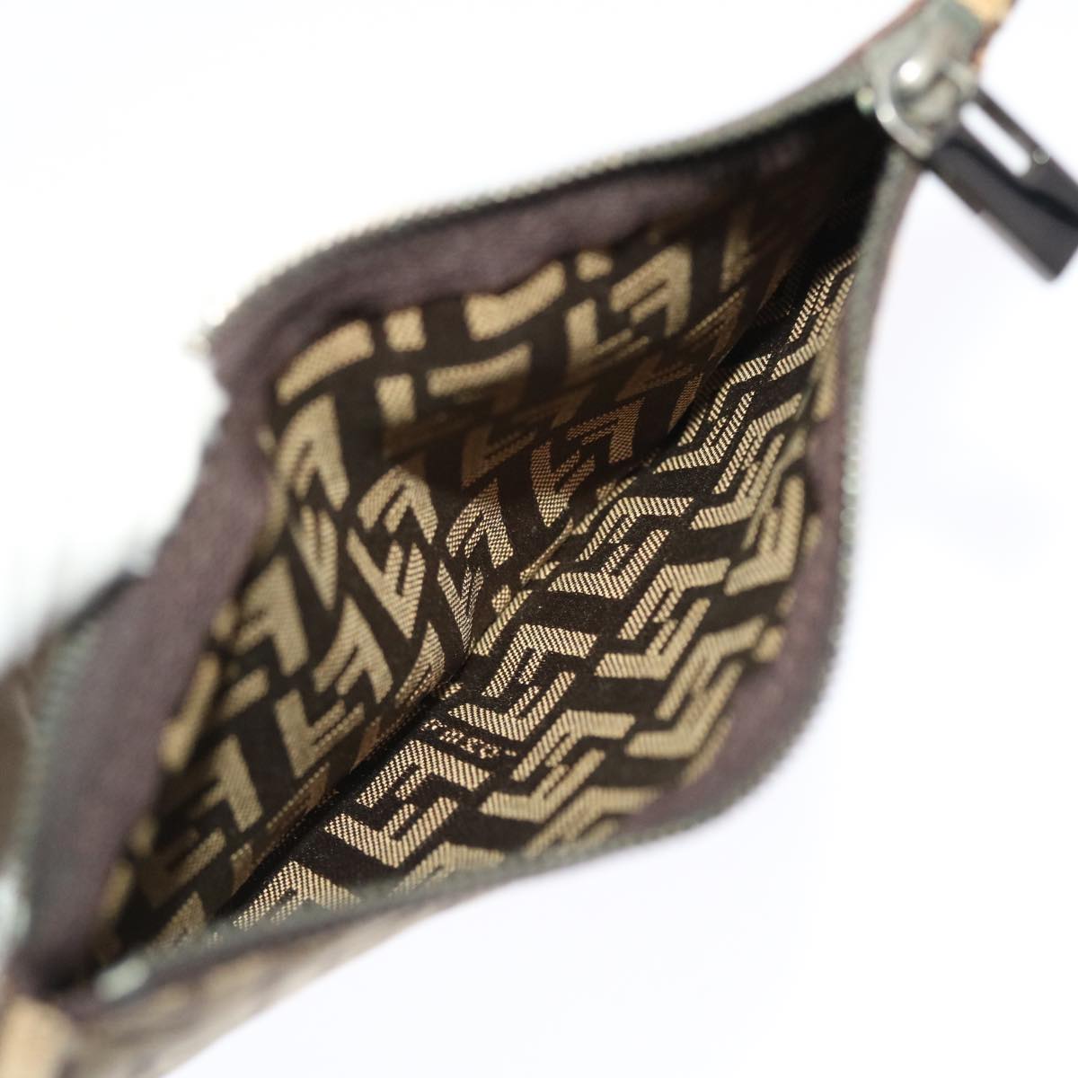 FENDI Zucchino Canvas Tote Bag Nylon Leather Brown rd5610