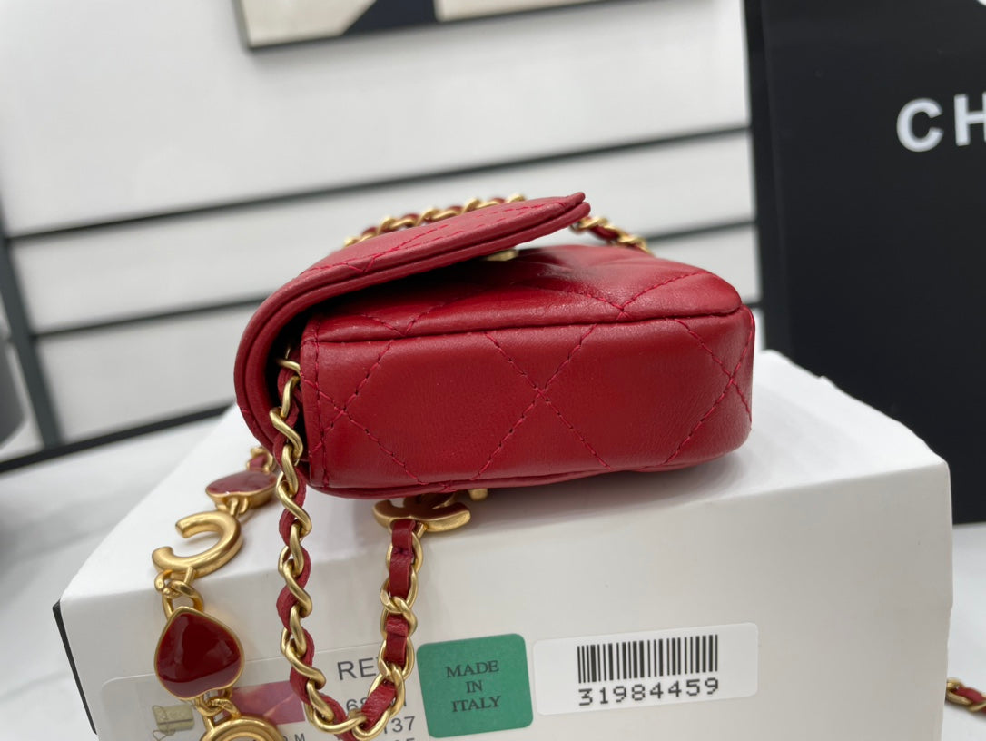 CHLMini Flap Bag Red For Women, Women’s Bags 7.5in/19cm
