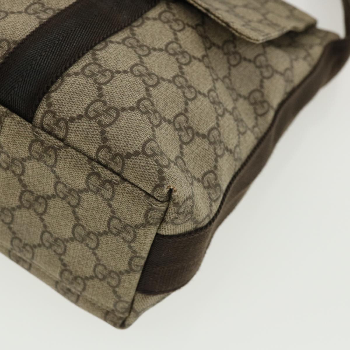 GUCCI GG Canvas Shoulder Bag PVC Leather Beige ro507