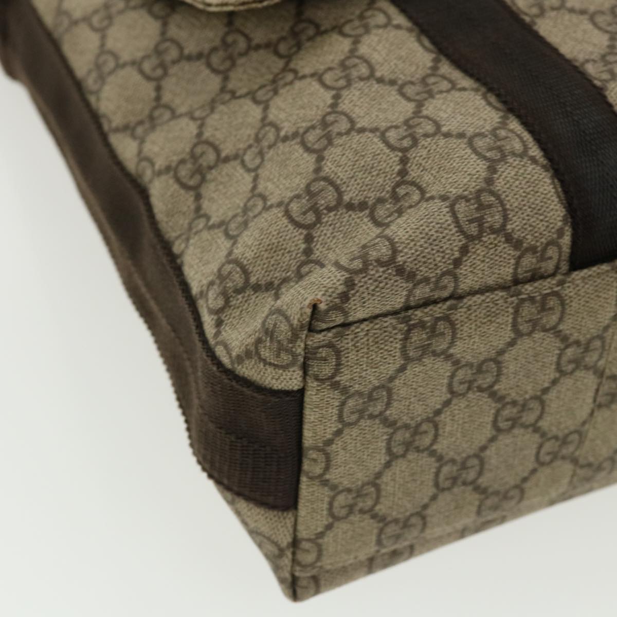 GUCCI GG Canvas Shoulder Bag PVC Leather Beige ro507