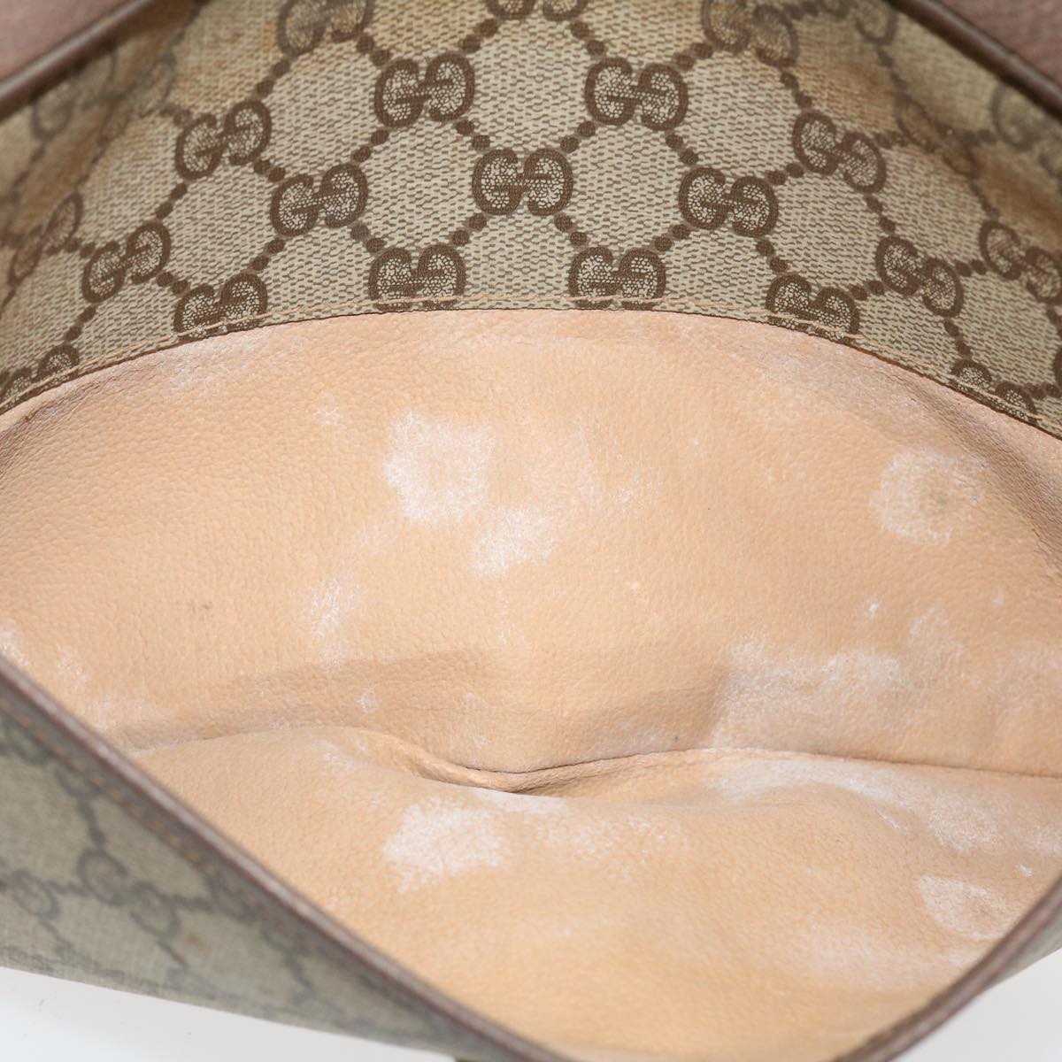 GUCCI GG Canvas Clutch Bag PVC Leather Beige 156.01.044 ro882