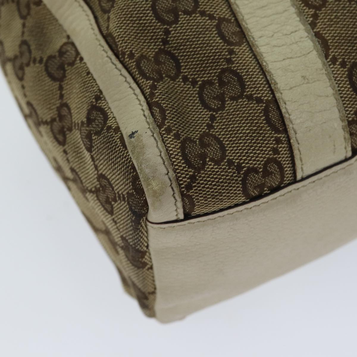 GUCCI GG Canvas Hand Bag Beige 130942 S1577