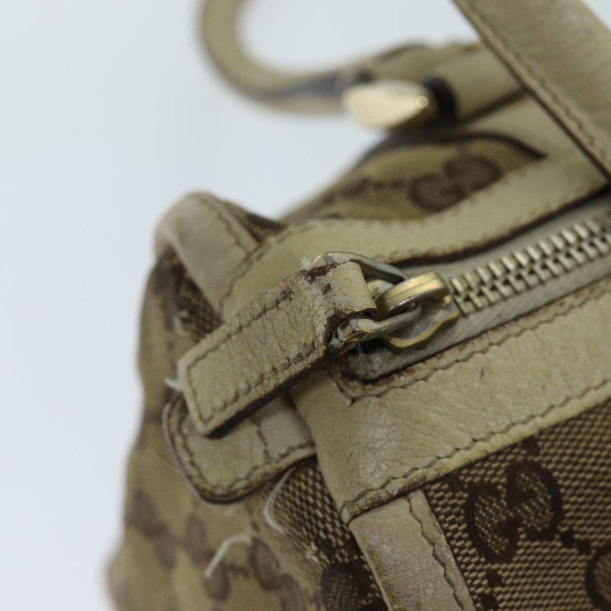 GUCCI GG Canvas Hand Bag Beige 130942 S1577
